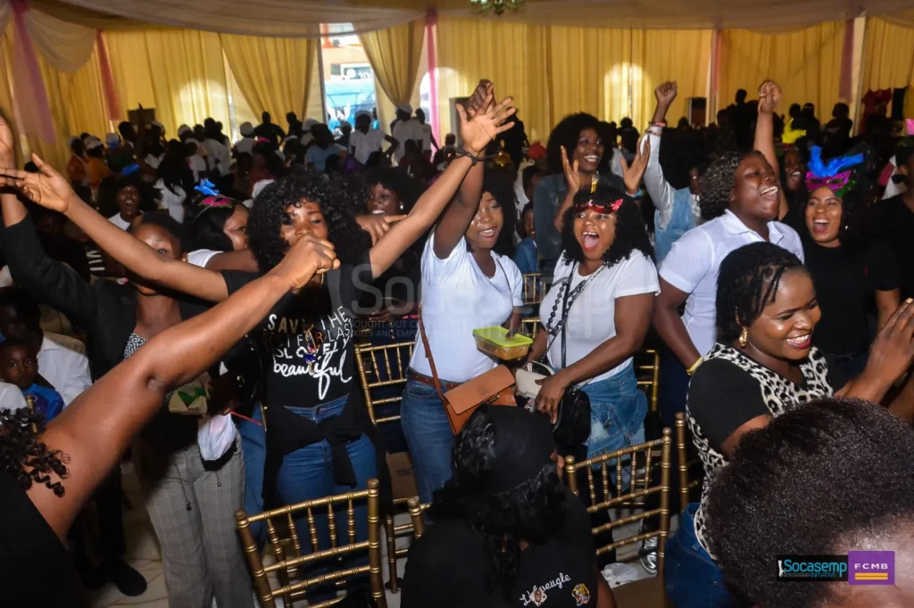 Beneficiaries celebrating at the SAYLET ETI-OSA 2018 exhibition
