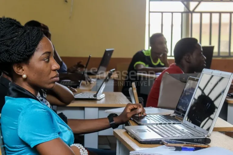 SAYLET participants learning on laptops